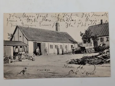 Vintage Danish Postcard of Merløse Village Scene