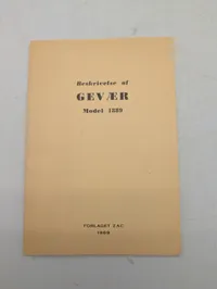 Beskrivelse af Gevær Model 1889, Forlaget Zac, 1969