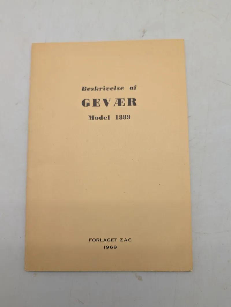 Beskrivelse af Gevær Model 1889, Forlaget Zac, 1969