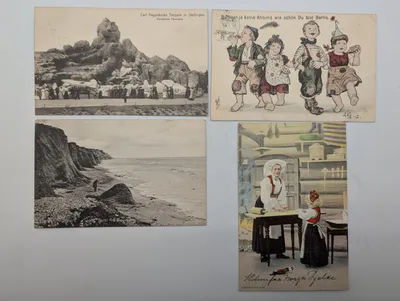 Set of Four Early 20th Century European Postcards