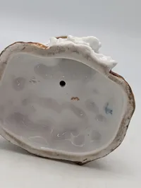 Meissen Porcelæn Ugle Olielampe med Glas Skorsten