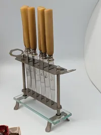 Raadvad and Solingen Vintage Cutlery Set with Fruit Knives and Stand