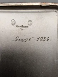 Hans Hansen cigaretetui i sølv med gravering, 1939 Ingeniør regimentet 