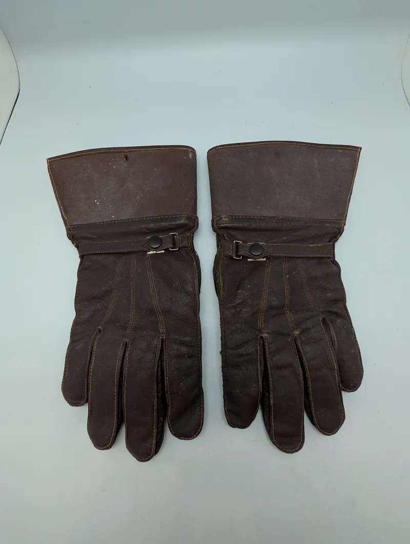 Vintage brune læderhandsker Motor Ordonnans 