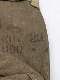 Britisk militær lærredspose til Kanon munding, stemplet TOP MUZZLE
