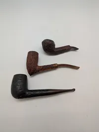 Sæt med 3 vintage piber herunder Navigator og Custom Craft