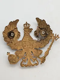 Preussisk Pickelhaube Hjelmplade med FR Monogram