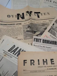 Samling af danske illegale modstandsblade fra 2. verdenskrig