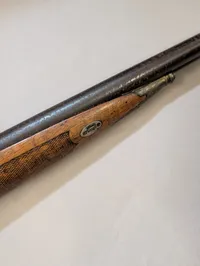 Antique Double-Barrel Percussion Shotgun with Carved Stag Stock