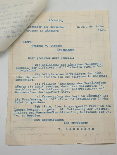 Tyske og danske militærdokumenter fra besættelsestiden, oktober 1943