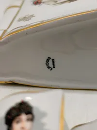 Limoges Porcelæn Napoleon Bog-Karaffel Sæt med Seks Glas