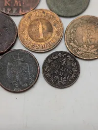 Samling af danske skillingmønter fra det 18. og 19. århundrede