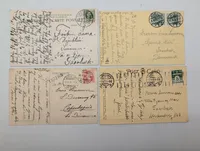 Set of Four Early 20th Century European Topographical and Genre Postcards