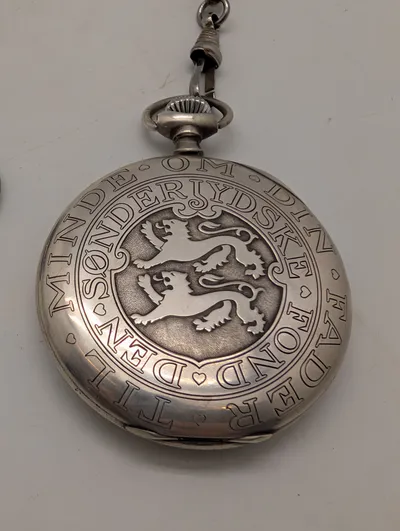 Danish Silver Pocket Watch Den Sønderjydske Fond Commemorative
