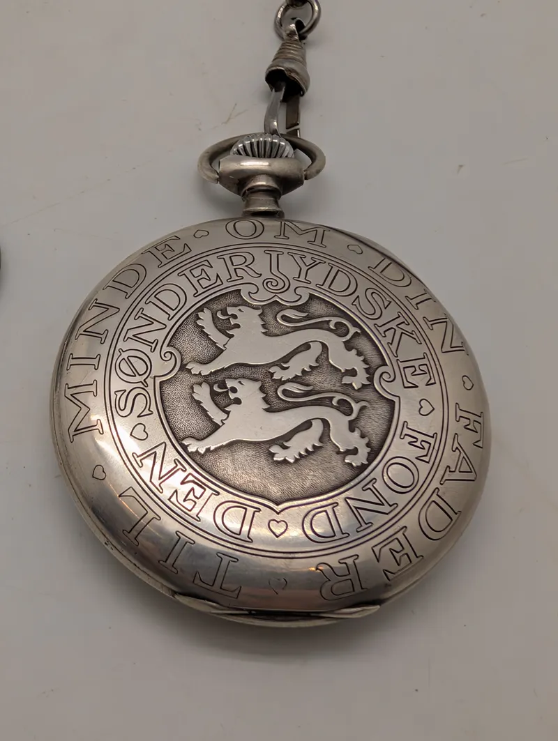 Danish Silver Pocket Watch Den Sønderjydske Fond Commemorative