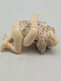 Antik JAPANESE HAND CARVED EROTIC NETSUKE FIGURES EDO / MEIJI PERIODE