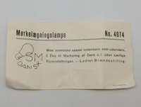 Vintage Philips Mørkelægningslampe No. 4074 Blackout Light Bulb