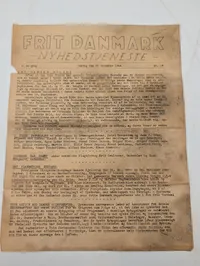 Danish WWII Resistance Newspapers and Fred Frihed Propaganda Flyer