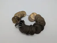 Vintage Brass DSB Numbered Tool or Locker Tags on Wire Ring
