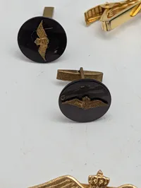 Samling af danske Flyvevåbnet militære medaljer, emblemer og tilbehør