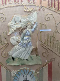 Fransk Militær Souvenirramme med Joan of Arc og Soldaterportræt