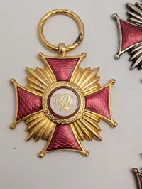 Sæt med tre polske PRL Fortjenstkors (Guld, Sølv og Bronze)
