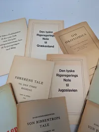 Samling af 9 danske nazistiske propaganda-pamfletter fra 2. verdenskrig