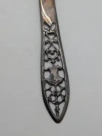 Vintage Silver-Tone Fleur-de-Lis Letter Opener with Pierced Filigree Blade