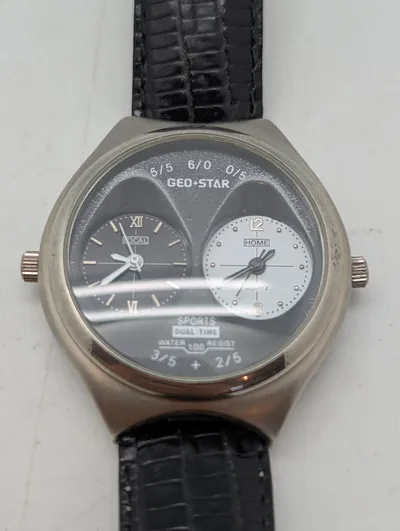 Geo Star Sports Dual Time Herreur med To Tidszoner, virker