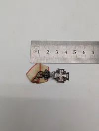 Dansk Dannebrogsmandskors i sølv med emalje og bånd, MINITURE 