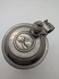 Antique 1813 Engraved Pewter Lidded Stein with Floral Motifs
