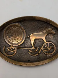 Dansk Bronze Fad med Solvognsmotiv