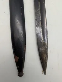Tysk Mauser K98 Bajonet med tilhørende metalskede uden nummer 
