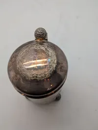 Antique Silver-Plated Lidded Tankard with Repoussé Scrollwork
