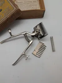 Antique German Manual Hair Clipper with Original Box and Accessories