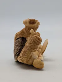 Antik JAPANESE HAND CARVED EROTIC NETSUKE FIGURES EDO / MEIJI PERIODE 