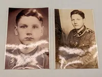 To signerede fotografier af tysk SS  soldat fra 2. verdenskrig