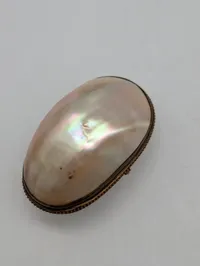 Antik fransk Palais Royal sy-etui i perlemor med forgyldte redskaber