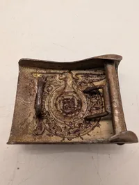 Tysk SS-bæltespænde med læderbælte, mærket RZM 36/42 SS, originalt ??