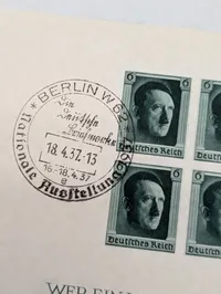 Tysk souvenirark fra 1937 med Adolf Hitler frimærker og særstempler