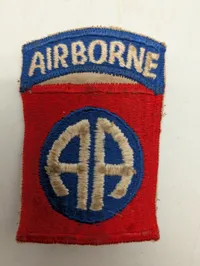 Originalt 82nd Airborne Division 'All American' Skulderemblem med Tab WW2 