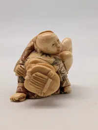 Antik JAPANESE HAND CARVED EROTIC NETSUKE FIGURES EDO / MEIJI PERIODE 