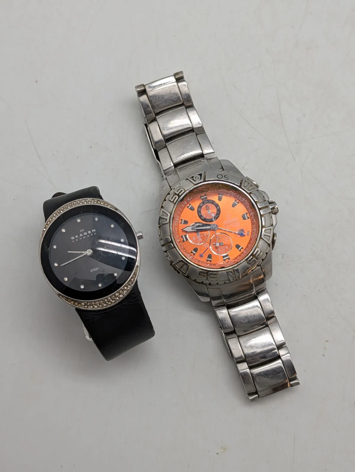 Skagen Denmark og Festina Chrono Bike armbåndsure