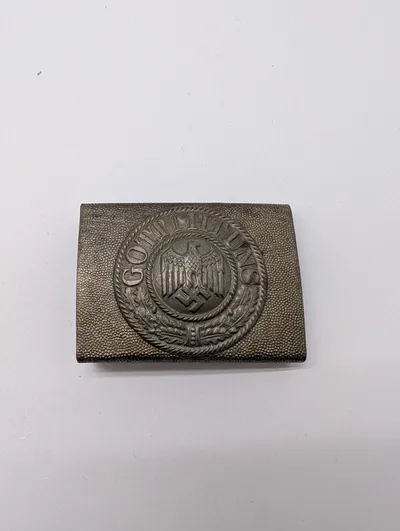 Tysk Wehrmacht Bæltespænde med 'Gott Mit Uns' Motto, originalt 