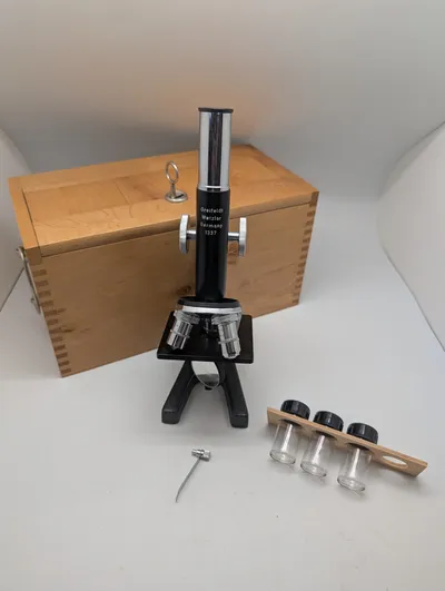 Greifeld Wetzlar Germany Compound Microscope with Wooden Case