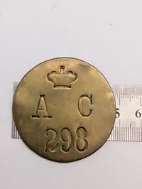 Dansk militær tegn krone og initialer AC 298