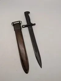 Amerikansk M1 Garand Bajonet med Dansk HTK-mærket Skede