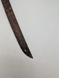 Antik japansk Wakizashi med tsuba og trægreb, Jordfund fra Okinawa 