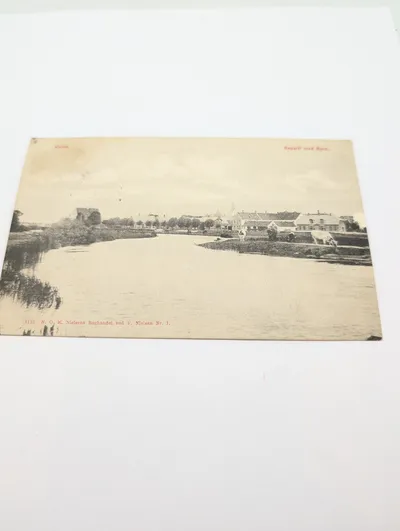 Vintage Varde, Denmark Postcard - Aaparti med Byen