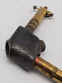 Vintage Brass and Iron L-Shaped Mechanical Fuse or Detonator Component German WW2
